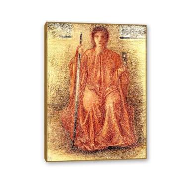 Imagem de SDYJ6GSW Edward Burne Jones Wall Art Time Poster pinturas famosas reprodução romantismo imagens decoração de parede Edward Burne Jones decoração de casa 70 x 50 cm (28 x 20 pol) moldura dourada