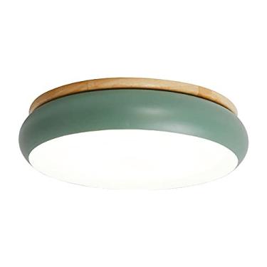 Imagem de lâmpada redonda cor teto decoração luzes nórdico macaron teto lâmpada moderna e simples led teto luz economia de energia luz noturna instalação embutida usado no quarto, (verde, 55 cm)
