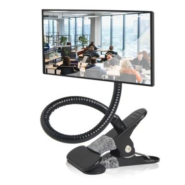 Imagem de Cubículo de segurança com clipe espelho convexo para segurança pessoal, ambiente de escritório aberto, monitores retrovisores de mesa de computador de armário ou em qualquer lugar, clipe ajustável