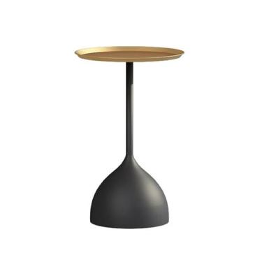 Imagem de Mesa de centro pequena mesa de centro redonda de metal, mesa auxiliar para sofá, mesa de centro pequena de areia, adequada para sala de estar, quarto, loja de chá com leite, café, mesa redonda