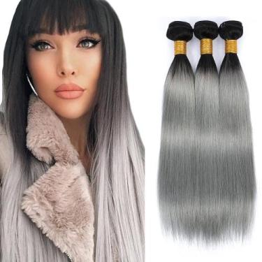 Imagem de Pacotes de cabelo Luxvogue Straight T1B/GREY Brazilian Virgin