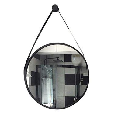 Imagem de Espelhos de parede para sala de estar espelho de maquiagem de ferro preto espelho de banheiro espelho redondo espelho decorativo espelho de vestir (tamanho: 30 cm) (tamanho: 70 cm) (50 cm)