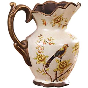 Imagem de Vaso com motivação e simplicidade criativa em resina retrô europeia, ornamentos de decoração de casa, feitos à mão, porcelana, cerâmica para flores