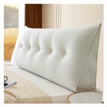 Imagem de LGEOELIAS Almofada triangular de cabeceira, almofada longa com suporte de posicionamento, almofadas de cunha triangulares cabeceira, com capa removível, para sentar na cama travesseiro de encosto