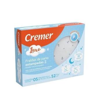 Imagem de Kit 5 Peças Fralda De Pano Luxo Cremer Masculino 70X70 - Dugu