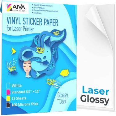 Imagem de Papel autocolante de vinil imprimível Limia's Care Glossy White A4