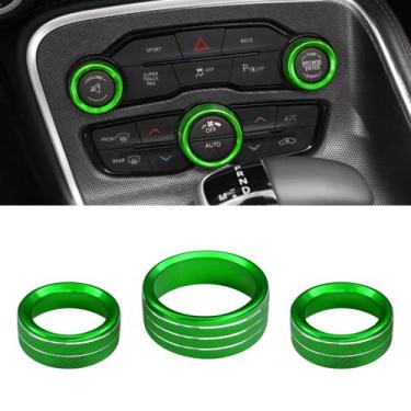 Imagem de Interruptor eletrônico UZZH 3PCS Green Knob Caps para Dodge Jeep