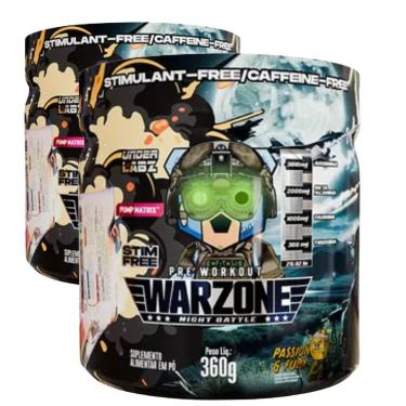 Imagem de Kit 2 Pré-Treino Noturno Warzone Night Battle UnderLabz 360g-Unissex