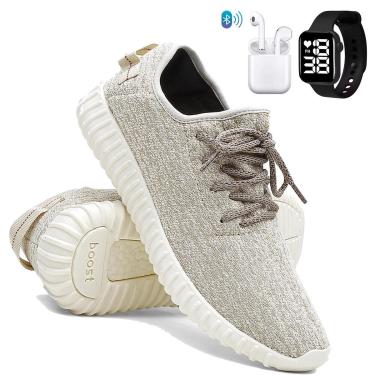 Imagem de Kit Tênis Para Corrida Academia Masculino Super Leve e Macio com Fone e Relógio-Masculino