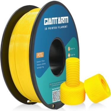 Imagem de GIANTARM Peso de filamento de impressora 3D PETG amarelo melhorado 1 kg (2,2 lbs), precisão dimensional de 1,75 mm +/-0,03 mm, 1080 pés (330 m)/rolo, embalagem a vácuo, adequado para a maioria das impressoras 3D FDM