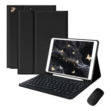 Imagem de Kit Capa para iPad 7ª/8ª/9ª Geração de 10,2/10,5 Polegadas: Case para Tablet + Teclado + Mouse