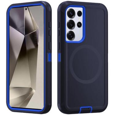 Imagem de Asuwish Capa de celular para Samsung Galaxy S24 Ultra 5G com protetor de tela de vidro temperado Capa magnética híbrida à prova de choque rígida acessórios de proteção S24Ultra 24S S 24 24Ultra