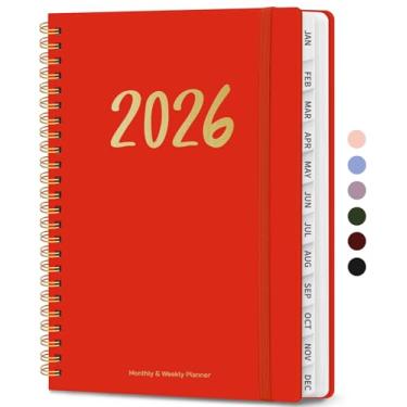 Imagem de Agenda 2026 – Agenda semanal e mensal, janeiro de 2026 a dezembro de 2026, encadernado em espiral, agenda 2026, bolso interno, perfeito para escritório, casa, material escolar – A5 (16 cm x 21,6 cm
