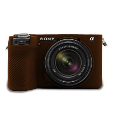Imagem de Easy Hood Capa Protetora De Silicone Macio Para Câmera Sony Alpha 6700, Antirriscos Dslr A6700, Ajuste Fino, Corpo, Sem Espelho, Marrom