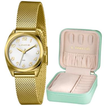 Imagem de RELOGIO FEMININO DOURADO LINCE ANALOGICO LRGH279L30 S2KX KIT PORTA JOIAS