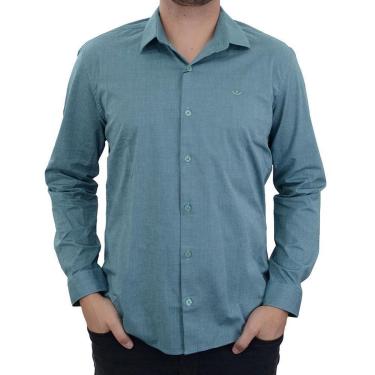 Imagem de Camisa Masculina Docthos Slim Verde Ciano - 249840-Masculino