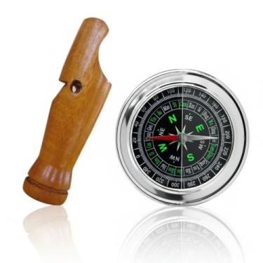 Imagem de Apito Saracura Modelo 35 + Bússola Profissional 7,5 Portátil Camping Caça Trilha