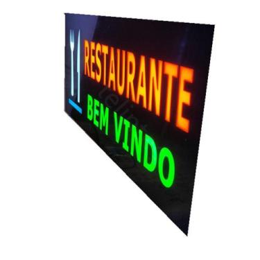 Imagem de Placa led letreiro Luminoso Painel quadro restaurante bem vindo-110v -