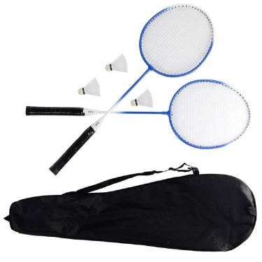 Imagem de Kit com 02 raquetes de aco e 03 volantes de badminton (com bolsa) Pista e Campo-Unissex