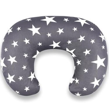 Imagem de Almofada de amamentação para amamentação e mamadeira – Design ergonômico em forma de C com enchimento respirável e capa lavável removível, suporta 0 a 18 meses