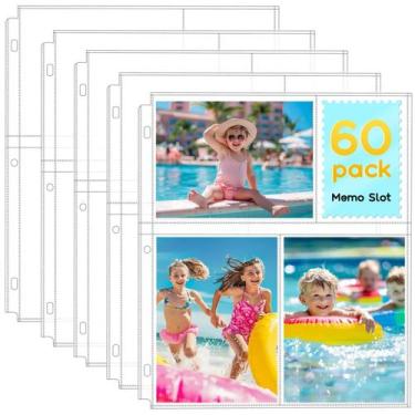 Imagem de Capas fotográficas Fabmaker, pacote com 60, 4x6, para fichário de 3 an