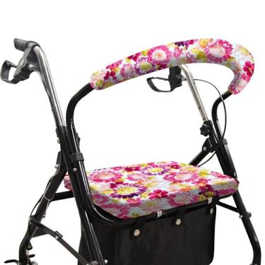 Imagem de SPRING SEAON Assento E Encosto Para Andador Rollator Unissex, Capas Barra De Proteção, Acessórios Macios Universais, Padrões Impressão Coloridos