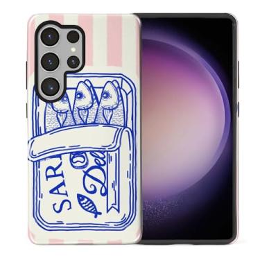 Imagem de Yuning419 Capa compatível com Samsung Galaxy S25 Ultra [compatível com MagSafe] Capa de proteção rígida híbrida de 2 camadas, capa magnética protetora à prova de choque, lata de sardinha retrô rosa