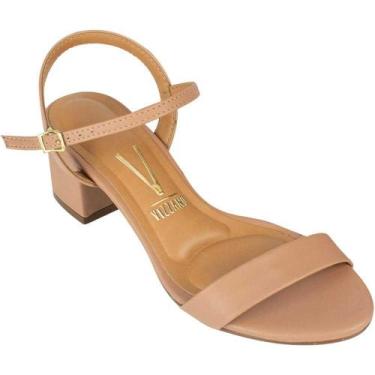 Imagem de Sandália Feminina Vizzano Salto Bloco, Nude, 34