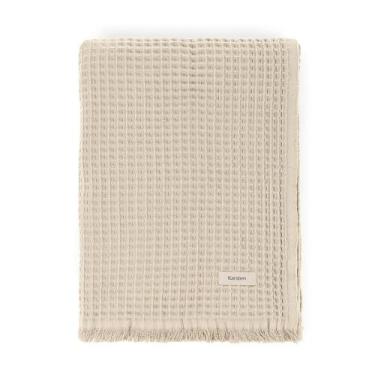 Imagem de Manta Sofá Decorativa Poltrona Algodão Denver Franja Karsten, AREIA 10