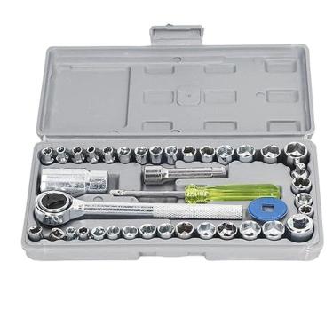 Imagem de Ferramentas Kit 40 Peças Chaves Soquetes Sextavados Catraca