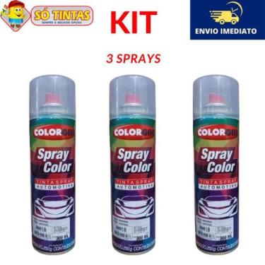 Imagem de Kit com 3 Spray Primer Universal Colorgin 300ml Linha Automotiva - ST