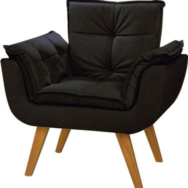 Imagem de Poltrona Decorativa Opala Suede Cinza - Dora Bela Cor 0131