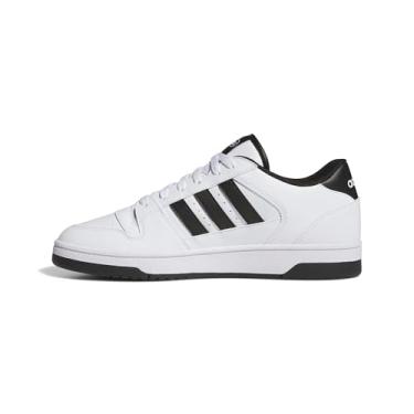 Imagem de adidas Tênis de basquete unissex Break Start, Branco/Preto/Branco, 9 Women/8 Men