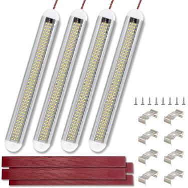 Imagem de Faixa de luz LED 12 V 120 LEDs 640LM 8W DC Barra de luz interior com interruptor ON/Off, Luzes de reboque de carga para vans fechadas, trailers, caminhões, reboques, barcos, iluminação de tarefas