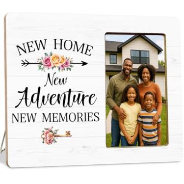 Imagem de LUERHUI Porta-retrato para casa nova, primeira vez, dono de casa, porta-retratos de madeira