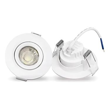 Imagem de Luminária LED Spot Redondo Embutir, 3W Luz Fria, Branco, 7.5x7.5cm, Bivolt, 20.000h Vida Útil, 240lm, Facho 120°, IP20