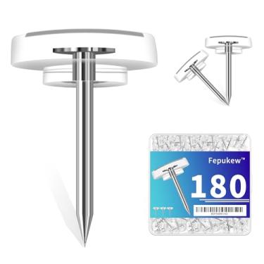 Imagem de Pacote com 180 tachinhas transparentes para polegar, pinos resistentes para quadro de avisos, escritório, escola e decoração de parede - tachas de ponta de aço afiadas com cabeças planas de plástico