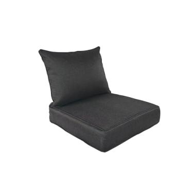 Imagem de Almofadas de cadeira ao ar livre para móveis de pátio, conjunto de almofadas de sofá de substituição de 61 x 60 x 12 cm para cadeiras de balanço de vime poltrona, sofá secional para sofá seccional