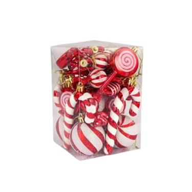 Imagem de Fancyes Conjunto de 30 enfeites de Natal em formato de bengala doce e pirulito para árvore de Natal, decoração para pendurar em casa, ideal para o Natal e Ano