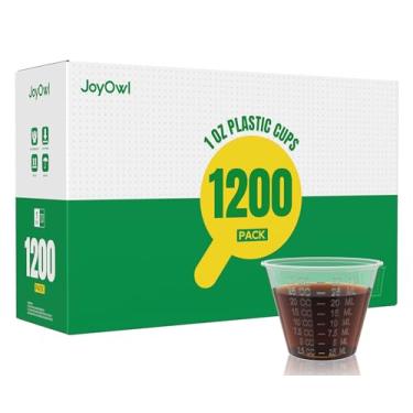 Imagem de JoyOwl Copos descartáveis para medicamentos (30 ml), pequenos copos medidores de plástico transparente para medicamentos líquidos, pílulas, resina e epóxi
