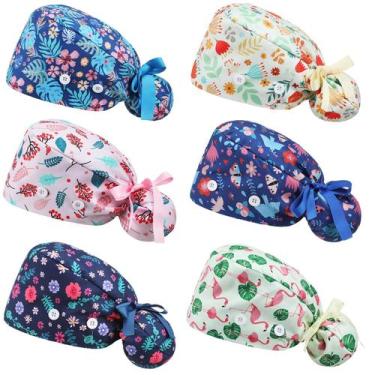 Imagem de Bonés esfoliantes HooLing Floral Spring, 6 peças para mulheres com bot