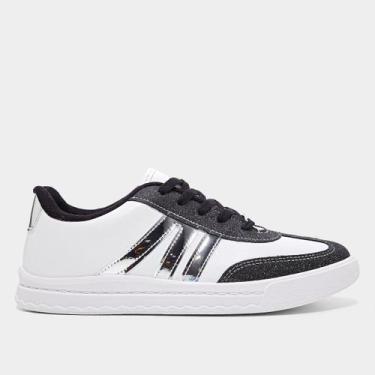 Imagem de Tênis Infantil Molekinha Menina, Branco, Preto, 30