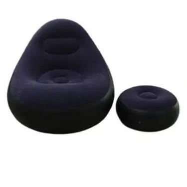 Imagem de Conjunto Poltrona e Puff Inflável Ultra Lounge Portátil Descanso Preguiçoso Sofá Poltrona (ROXO)