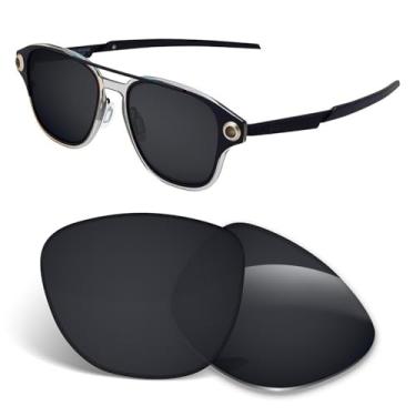 Imagem de Biyxpiv Lentes de substituição de 1,5 mm compatíveis com óculos de sol Oakley Coldfuse OO6042 52 mm, antiarranhões e resistentes a impactos, Preto escuro