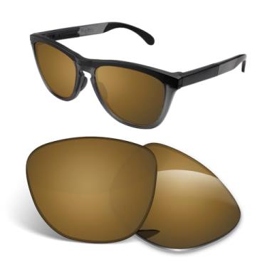 Imagem de Biyxpiv Lentes de substituição de 1,5 mm compatíveis com óculos de sol Oakley Frogskins Range XL OO9503 OO9503A 58 mm, antirriscos, Bronze espelhado