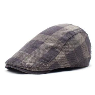 Imagem de Boné plano Gatsby Newsboy Hat Scally Cap para homens de algodão/jeans 