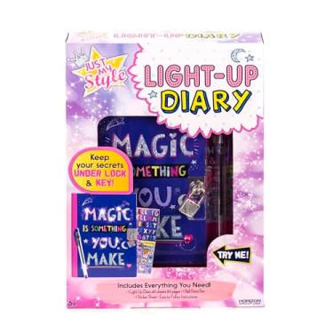 Imagem de Just My Style Light Up Diary By Horizon Group Usa, Keep Your Secrets Under Lock & Key! Write Your Secret Messages & Decorate Pages with Colorful Stickers! Light Up Cover