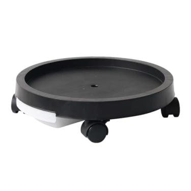 Imagem de Round Potted Plant Mover Stand with Wheels Pallet Trolley Flower Pot Rack on Rollers Versatile for Home Garden Accessory, Black 29.3cm/1148