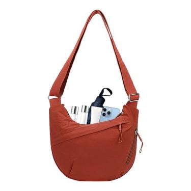 Imagem de Shakven Bolsa de bolinho tipo estilingue, bolso de ombro feminino leve,Bolsa tipo estilingue ajustável Bolsa de ombro em nylon | Crescent Mulheres Bolsos Espaçoso Pequeno Multi Bolso Hobo Bolsa para