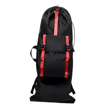 Imagem de kowaku Mochila para skate, bolsa para skate com alças de ombro ajustáveis, bolsa de transporte para longboard, Vermelho